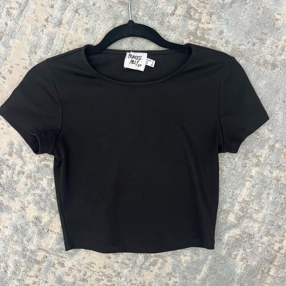 Black princess polly crop top